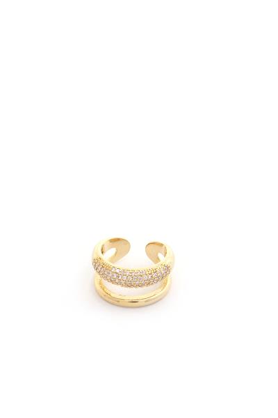 SODAJO DOUBLE LINE ADJUSTABLE RHINESTONE RING