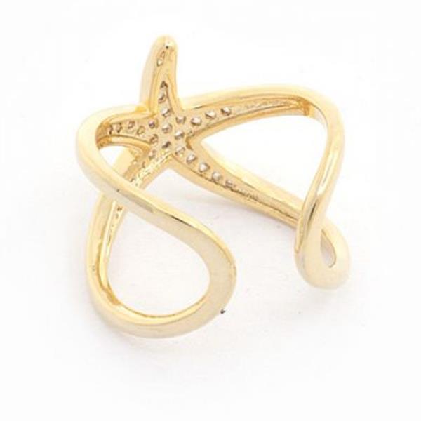 SODAJO STAR FISH CUBIC ZIRCONIA GOLD DIPPED RING