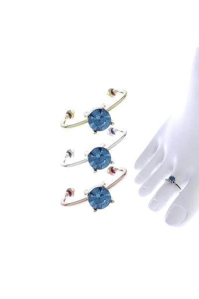 RHINESTONE TOE RING 3 PC SET