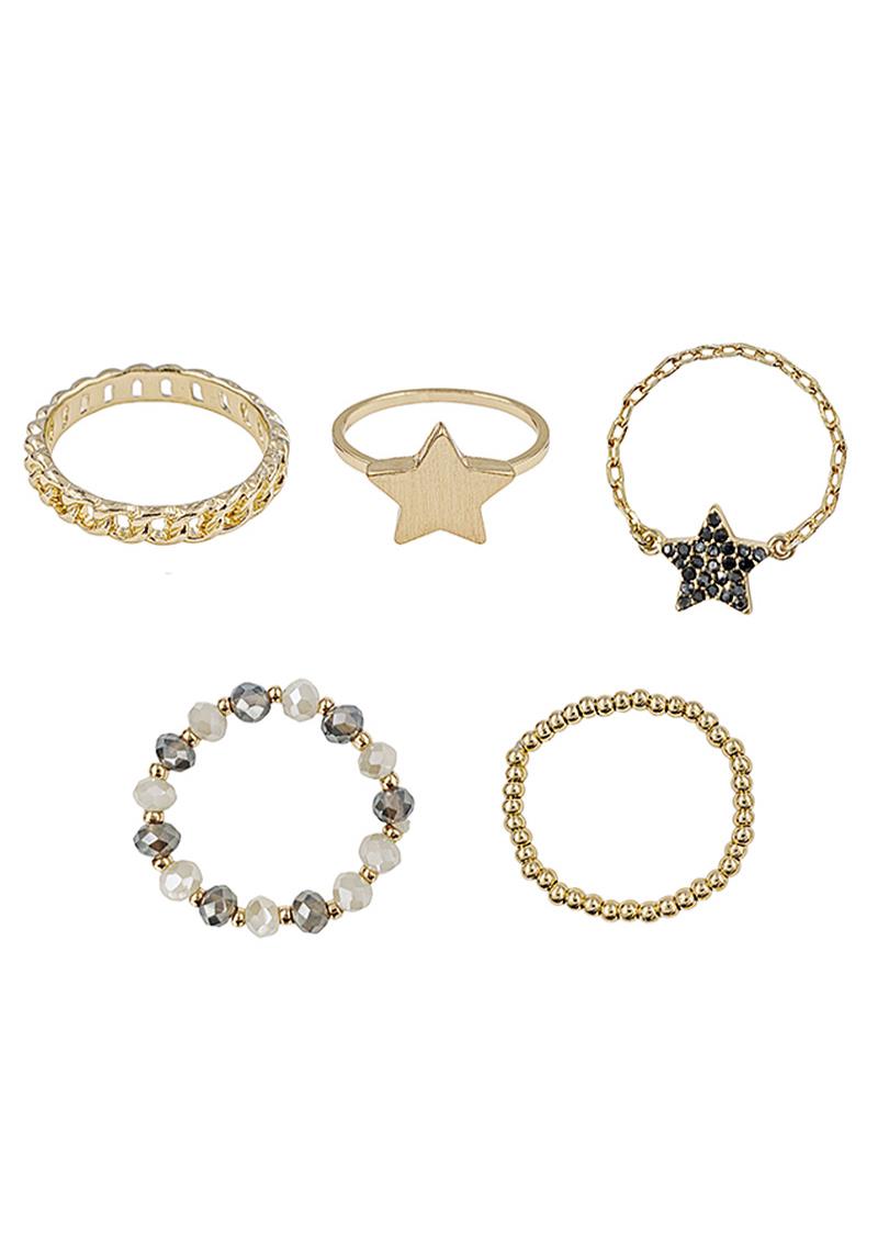 CUTE FASHION STAR 5 RINGS