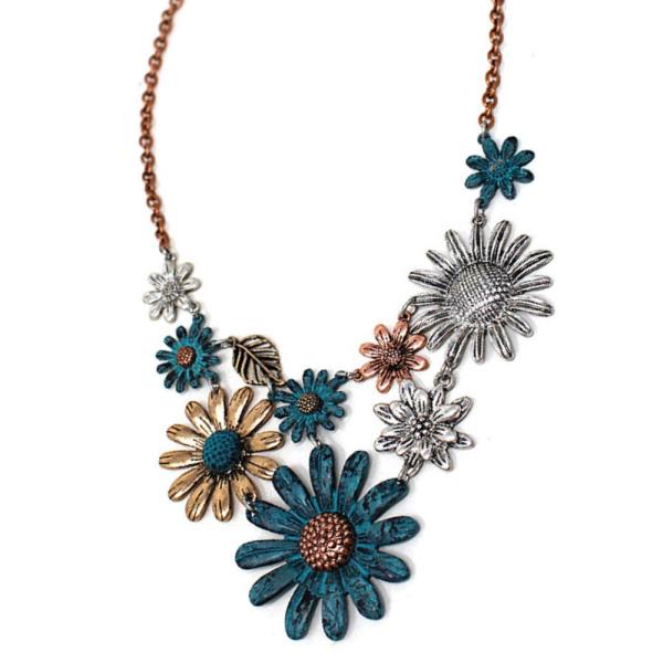 RODEO WESTERN FLOWER LINK BIB NECKLACE