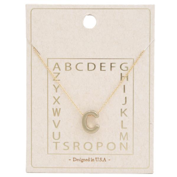 INITIAL CHARM METAL NECKLACE