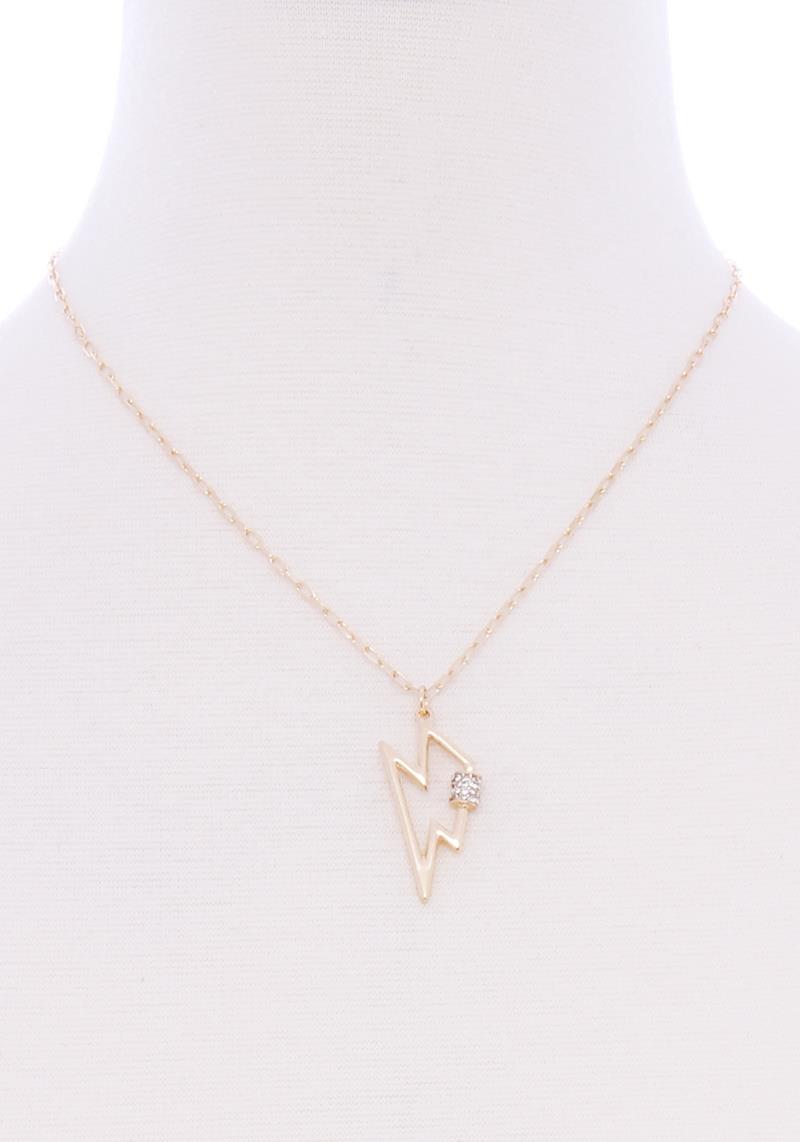 METAL LIGHTNING PENDANT NECKLACE