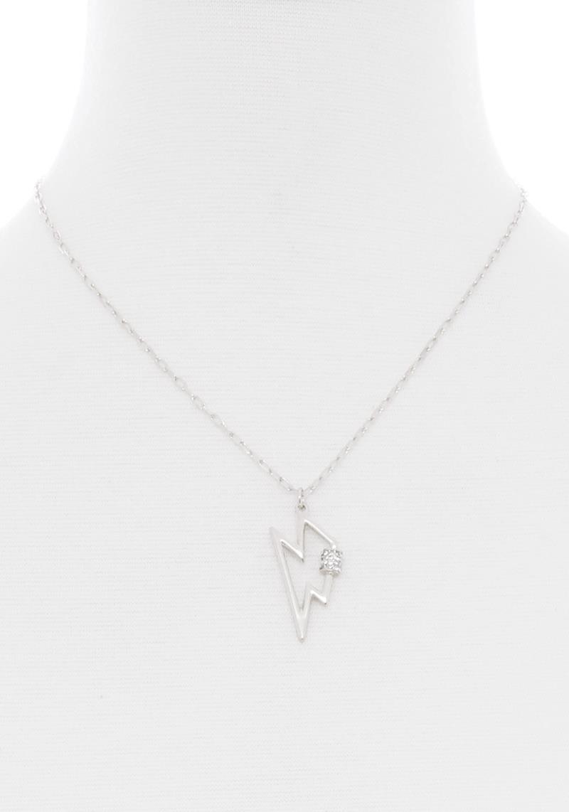 METAL LIGHTNING PENDANT NECKLACE
