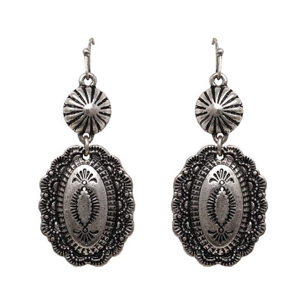 WESTERN FILIGREE METAL DROP EARRING