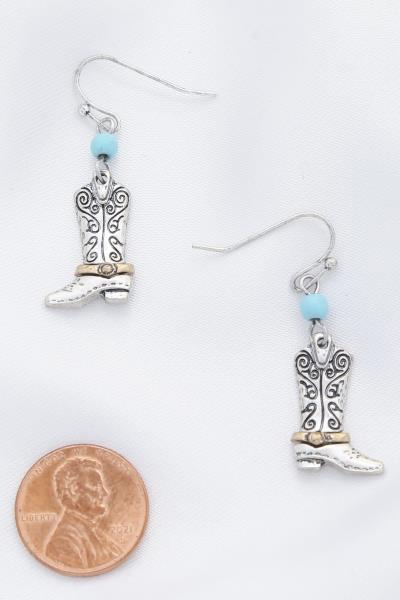 COWBOY BOOT DANGLE EARRING