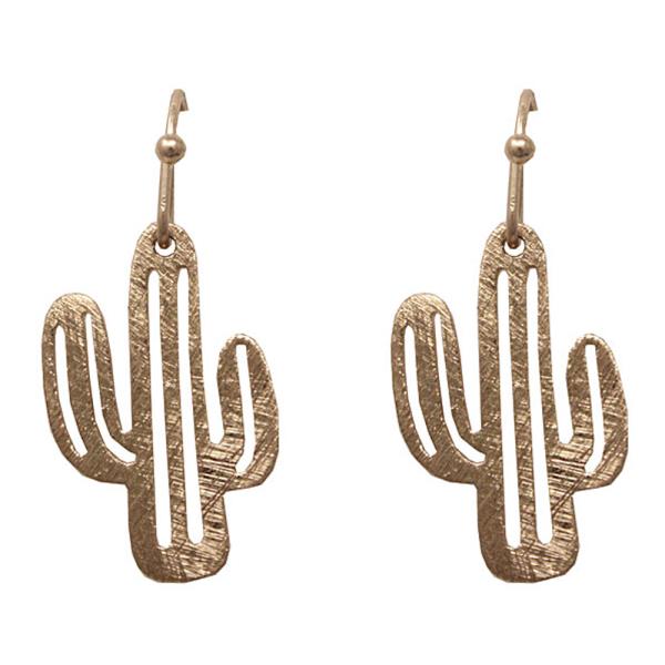 METAL CACTUS DANGLE EARRING