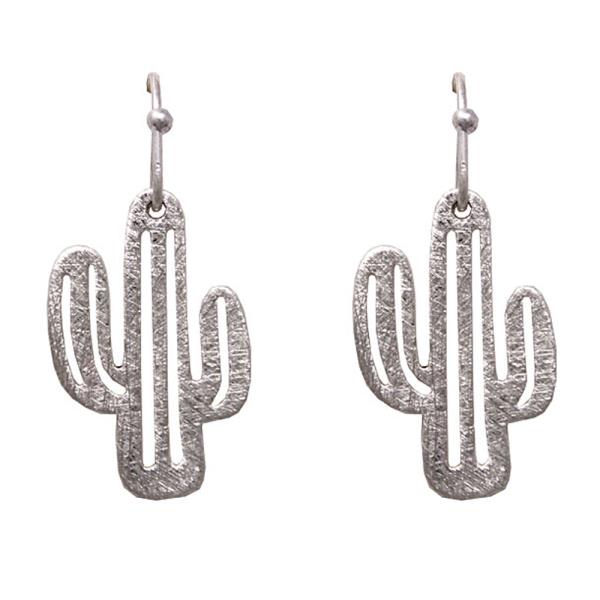 METAL CACTUS DANGLE EARRING