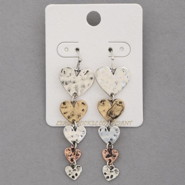 MULTI COLOR HEART DANGLE EARRING