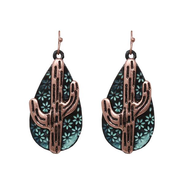 WESTERN STYLE CACTUS DANGLE EARRING