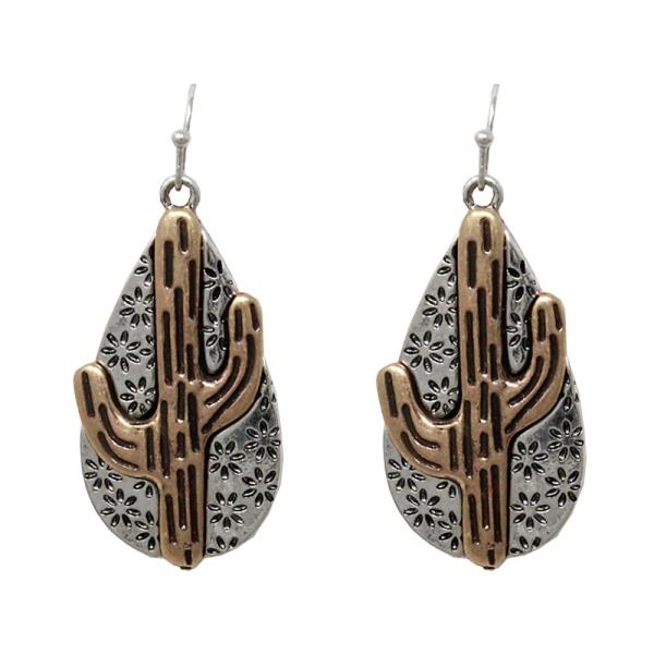 WESTERN STYLE CACTUS DANGLE EARRING