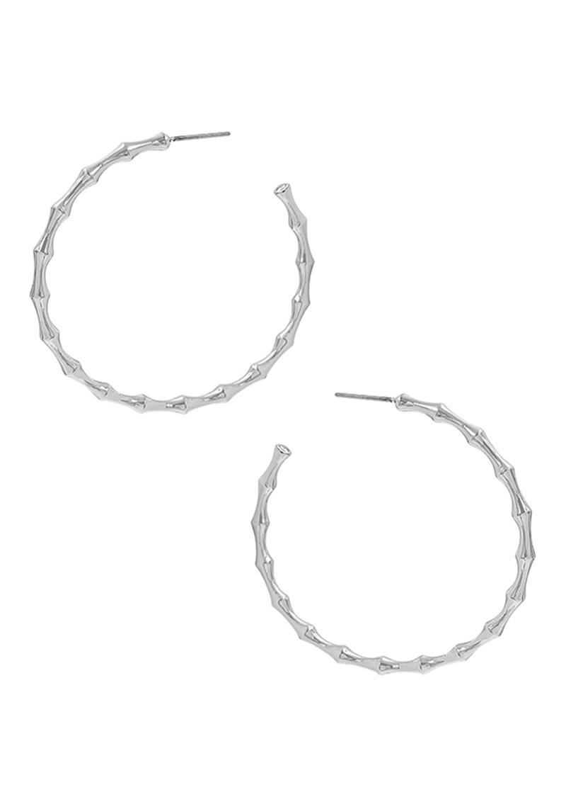 METAL BAMBOO HOOP EARRING