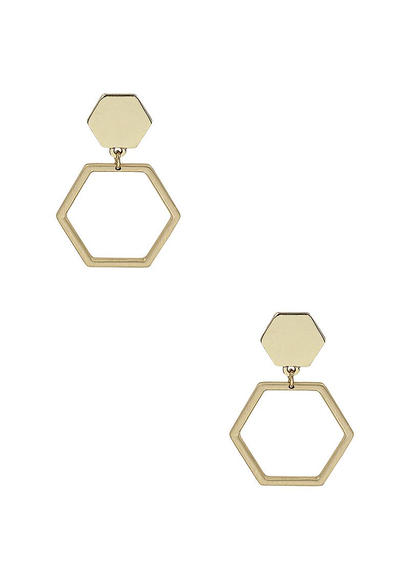 METAL HEXAGON SHAPE EARRING