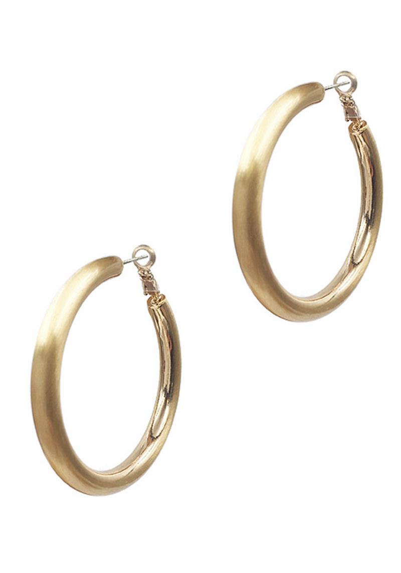 FASHION TRENDY 2.25 INCH NOODLE HOOP EARRING