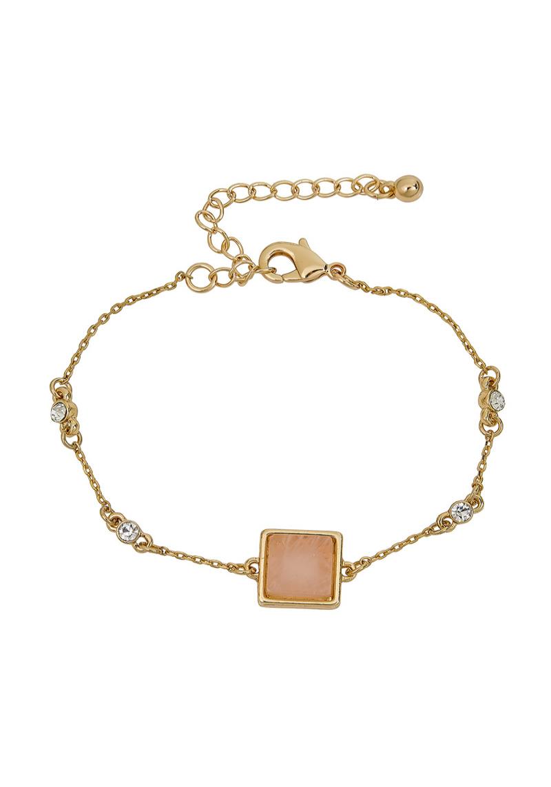 SQUARE STONE CHAIN BRACELET