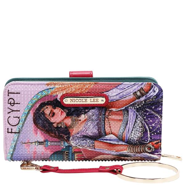 NICOLE LEE SIGNATURE RFID BIFOLD WALLET WRISTLET
