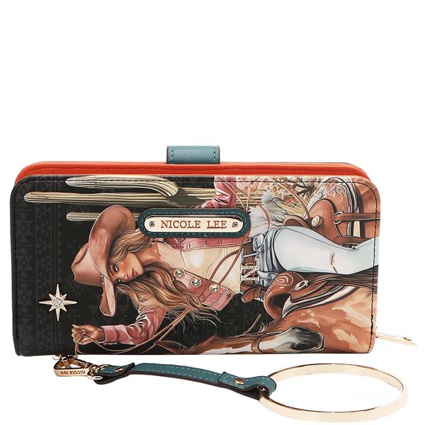 NICOLE LEE SIGNATURE RFID BIFOLD WALLET WRISTLET