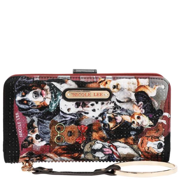 NICOLE LEE SIGNATURE RFID BIFOLD WALLET WRISTLET