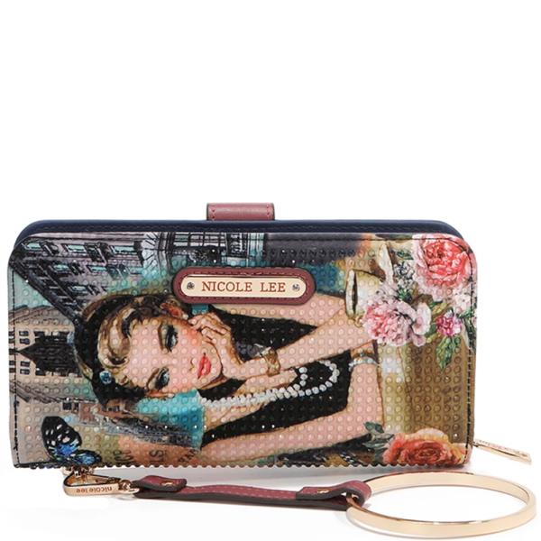 NICOLE LEE SIGNATURE RFID BIFOLD WALLET WRISTLET