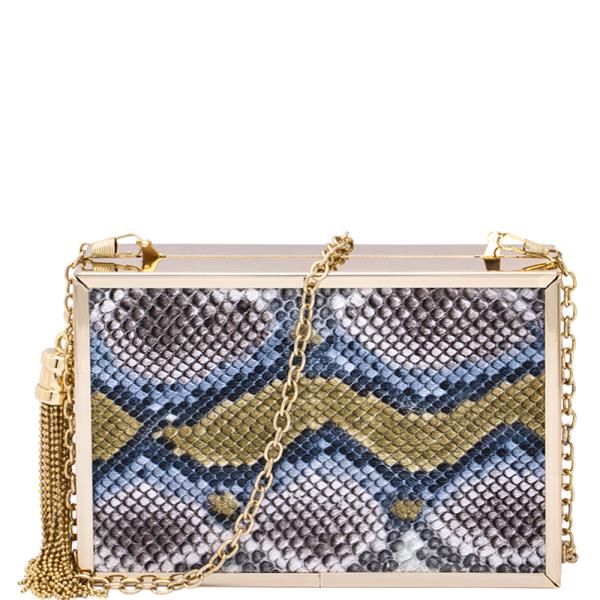 STYLISH SNAKE BOX EVENING CROSSBODY BAG