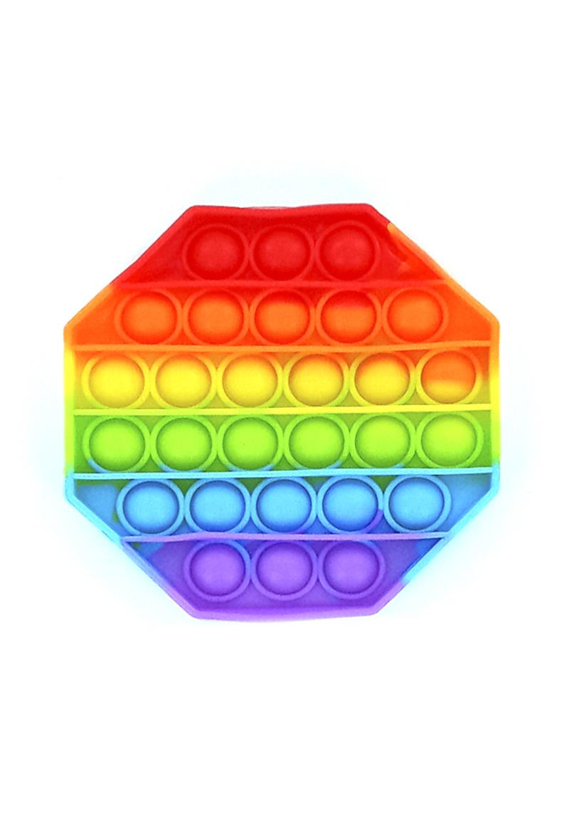 BUBBLE OCTAGON RAINBOW STRESS RELIEVER TOY