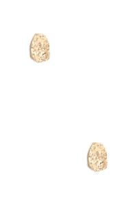 OVAL SHAPED TEXTURE METAL EARRING