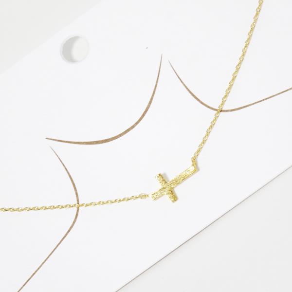 GOLD DIPPED CROSS DAINTY NECKLACE