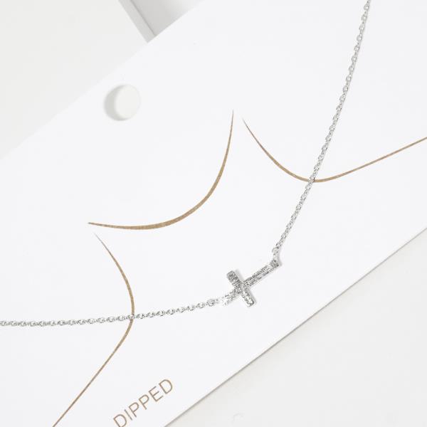 GOLD DIPPED CROSS DAINTY NECKLACE