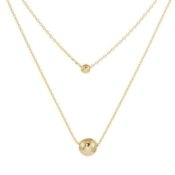 DOUBLE BALL BEAD LAYERED NECKLACE
