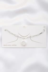 ROUND PEARL OVAL LINK NECKLACE