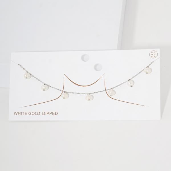 PEARL BEAD STATION NECKLACE