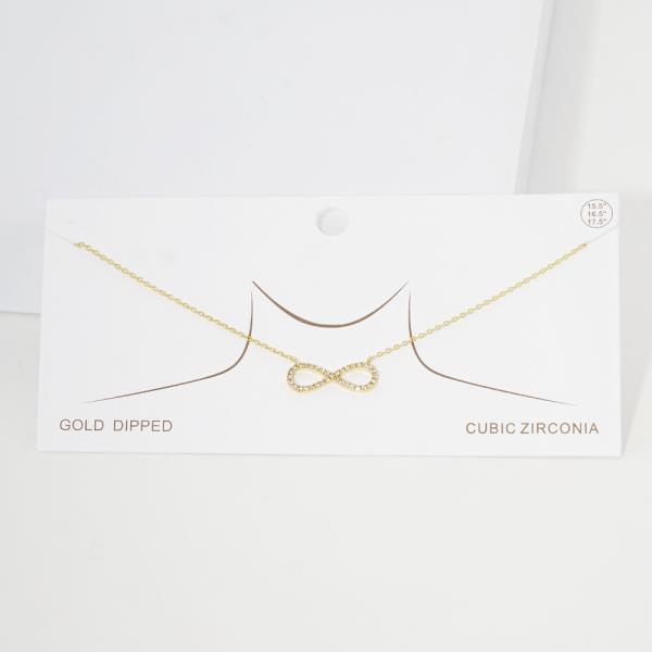 GOLD DIPPED INFINITY BOW CHARM NECKLACE