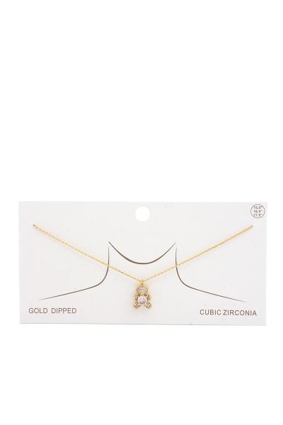 TEDDY BEAR CHARM NECKLACE