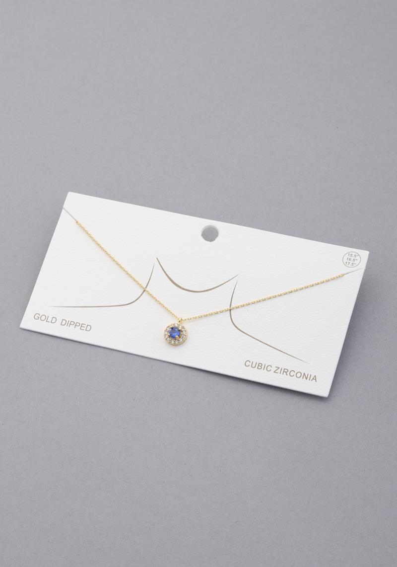 ROUND STONE PENDANT NECKLACE