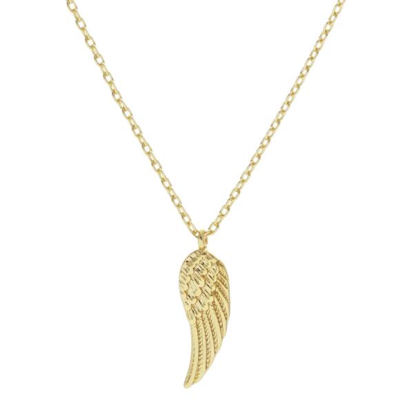 GOLD DIPPED DAINTY WING CHARM NECKLACE