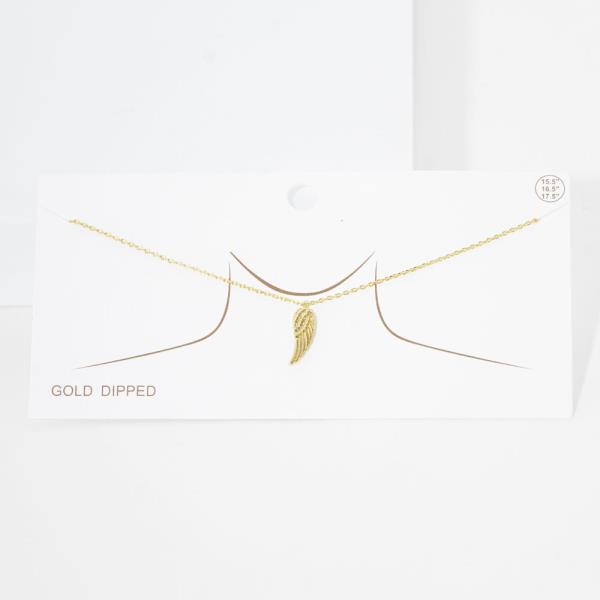 GOLD DIPPED DAINTY WING CHARM NECKLACE