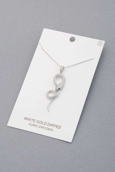 CRYSTAL SNAKE PENDANT NECKLACE