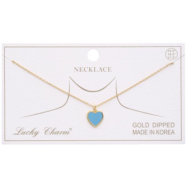 ENAMEL HEART CHARM NECKLACE