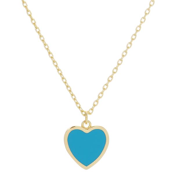 ENAMEL HEART CHARM NECKLACE