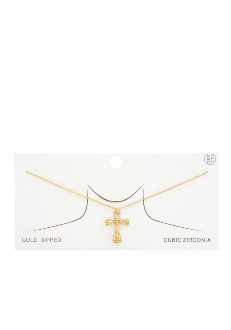 SMALL CRUCIFIX GOLD DIPPED NECKLACE