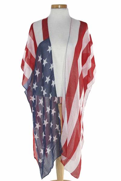 FASHION AMERICAN FLAG KIMONO
