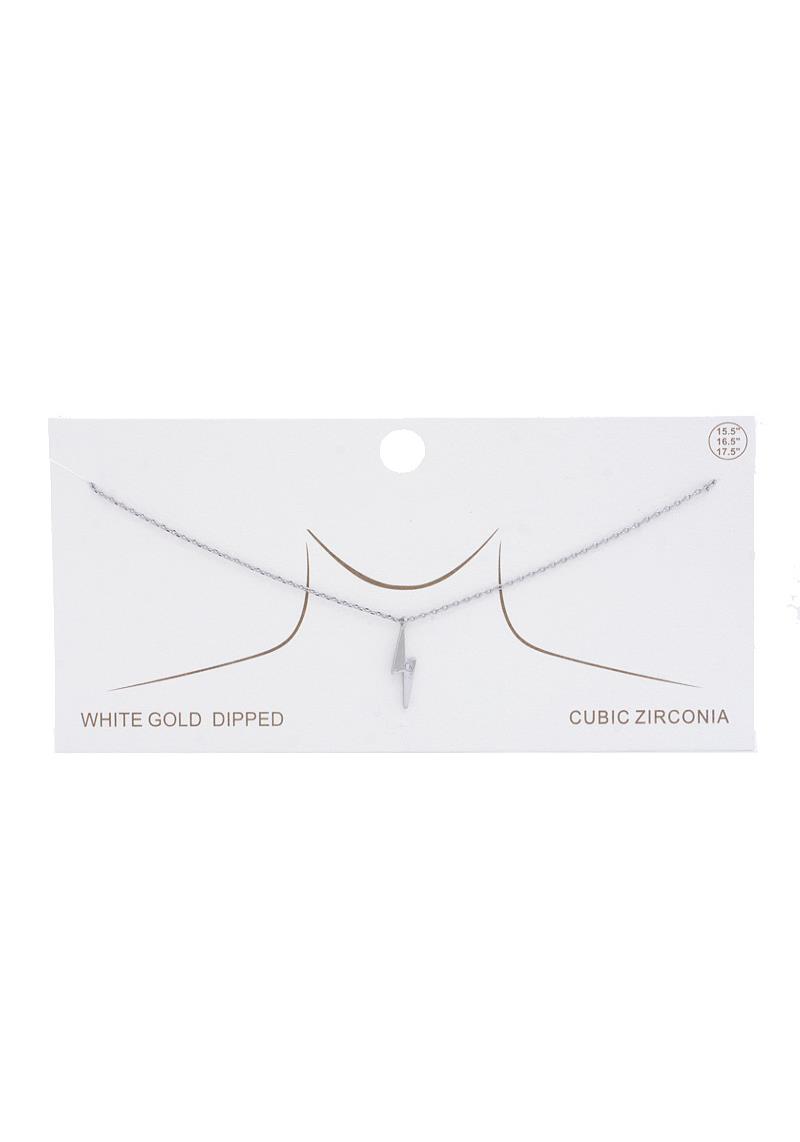 DAINTY LIGHTNING BOLT CHARM GOLD DIPPED NECKLACE