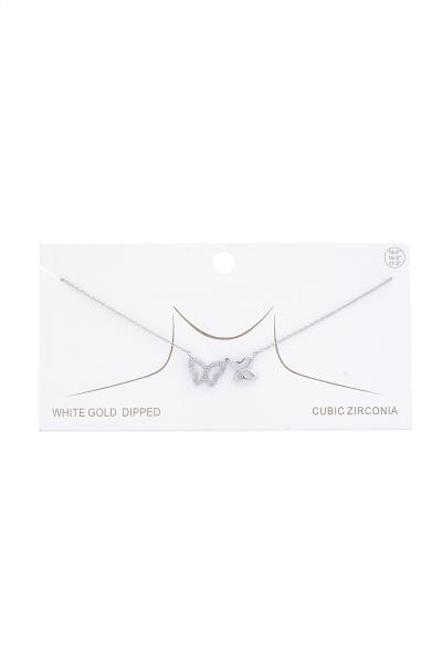 DOUBLE BUTTERFLY CHARM GOLD DIPPED NECKLACE