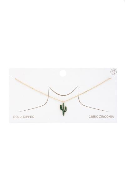 CACTUS CHARM GOLD DIPPED NECKLACE