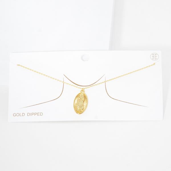 GOLD DIPPED GUADALUPE PENDANT NECKLACE