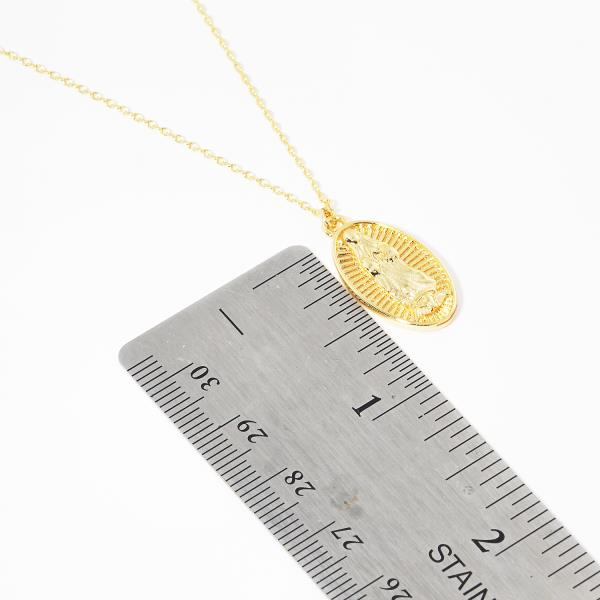 GOLD DIPPED GUADALUPE PENDANT NECKLACE