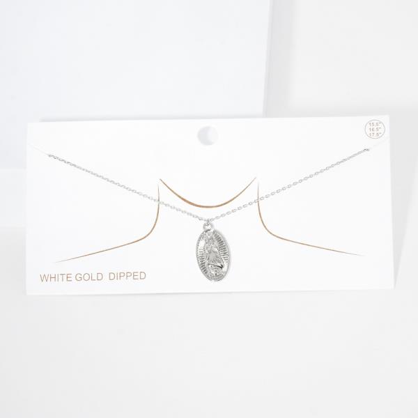 GOLD DIPPED GUADALUPE PENDANT NECKLACE
