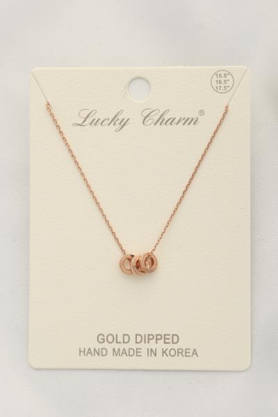 TRIPLE RING GOLD DIPPED NECKLACE