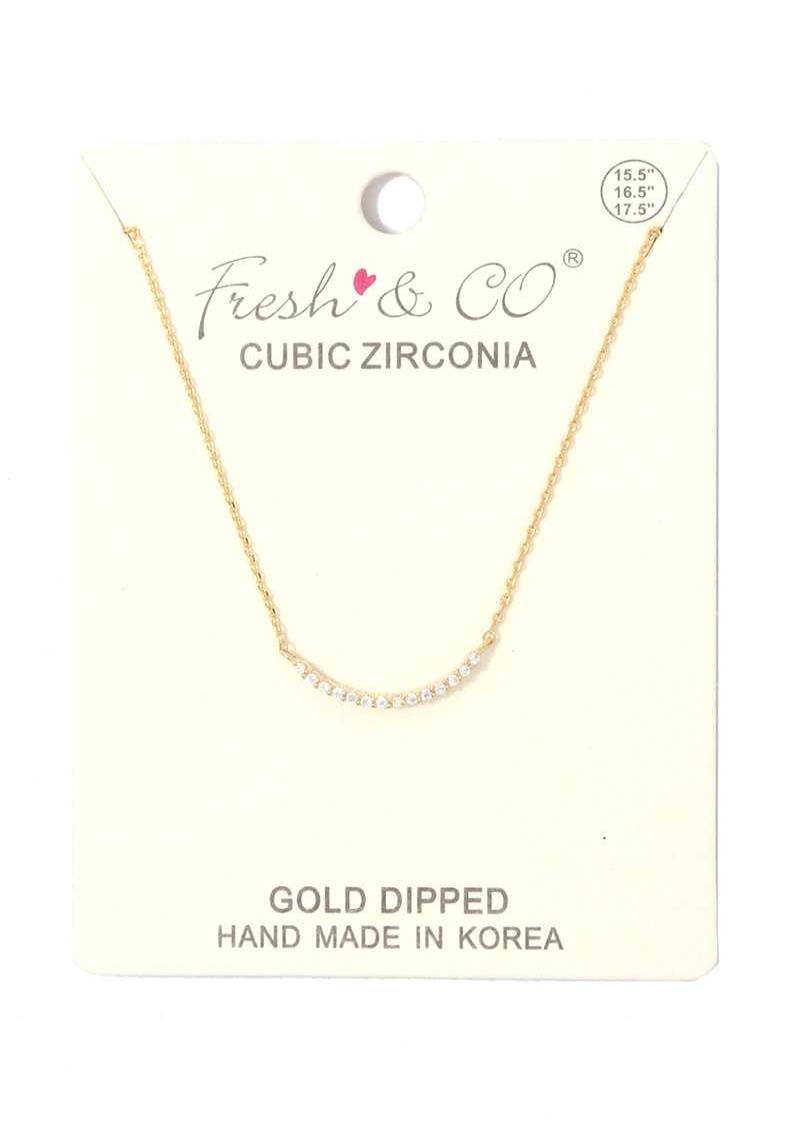 RHINESTONE CURVE BAR NECKLACE