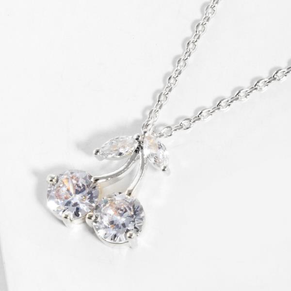 CHERRY CRYSTAL CHARM NECKLACE